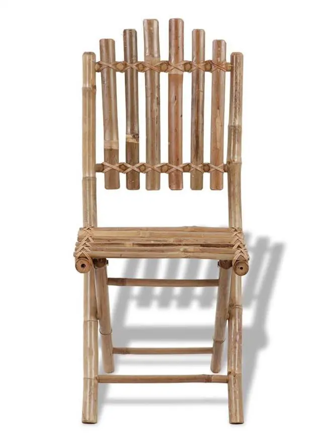 Alt view image 7 of 14 - vidaXL Folding Garden Chairs 2 pcs Bamboo