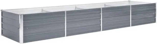 Main image of vidaXL Garden Raised Bed Open Bottom Galvanized Steel 126" Gray DIY Garden Bed