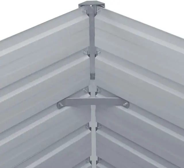 Alt view image 5 of 11 - vidaXL Raised Garden Bed Patio Raised Flower Bed Galvanized Steel Planter Gray