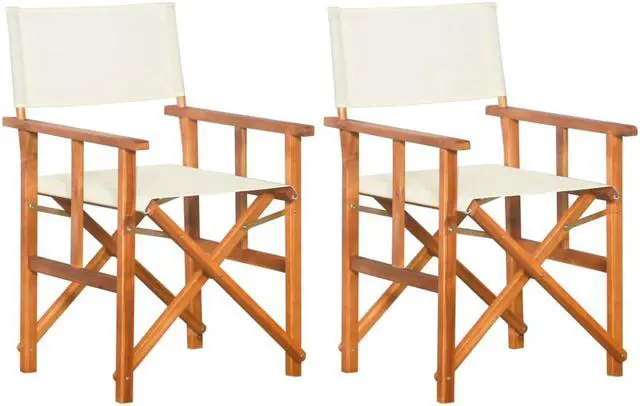 Main image of vidaXL Director's Chair 2 Pcs Camping Chair for Outdoor Garden Solid Wood Acacia