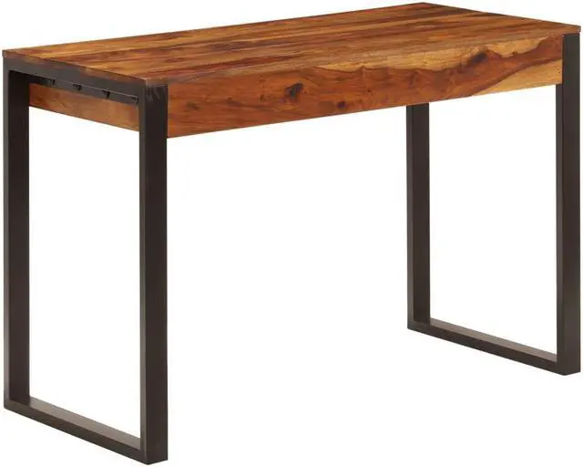 Alt view image 3 of 7 - vidaXL Sideboard Desk Honey Brown Solid Acacia Wood 47.2 x 19.7 in