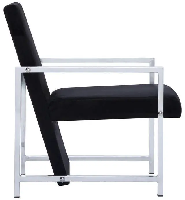 Alt view image 7 of 14 - vidaXL Armchair with Chrome Feet Black Velvet