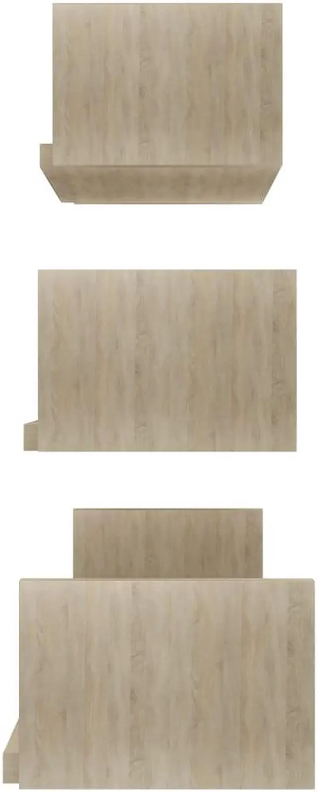 Alt view image 5 of 13 - vidaXL Wall Shelf Floating Display Shelf 3 Pcs Sonoma Oak Engineered Wood