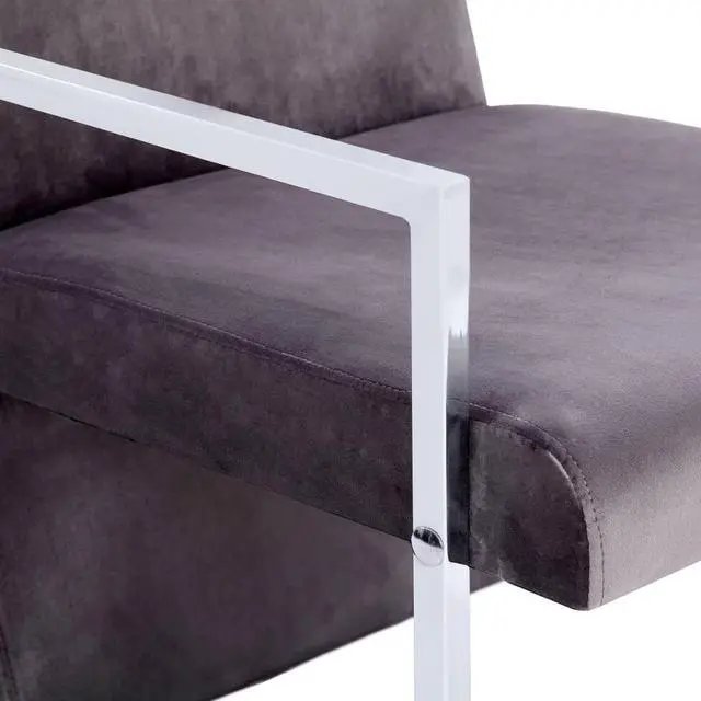 Alt view image 7 of 10 - vidaXL Accent Chair Accent Single Sofa Chair with Chrome Feet Dark Gray Velvet
