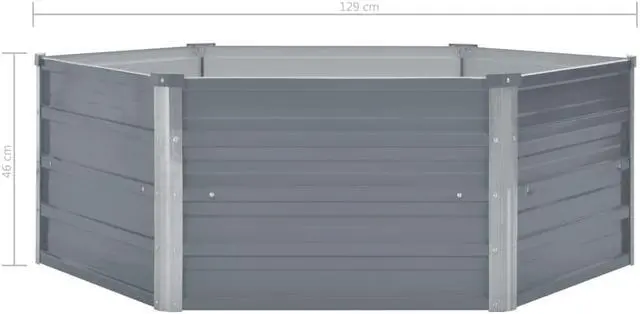 Alt view image 6 of 11 - vidaXL Raised Garden Bed Patio Raised Flower Bed Galvanized Steel Planter Gray
