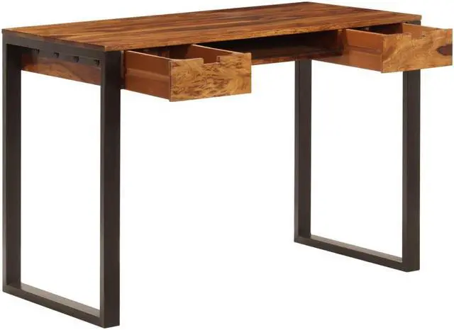 Alt view image 2 of 7 - vidaXL Sideboard Desk Honey Brown Solid Acacia Wood 47.2 x 19.7 in