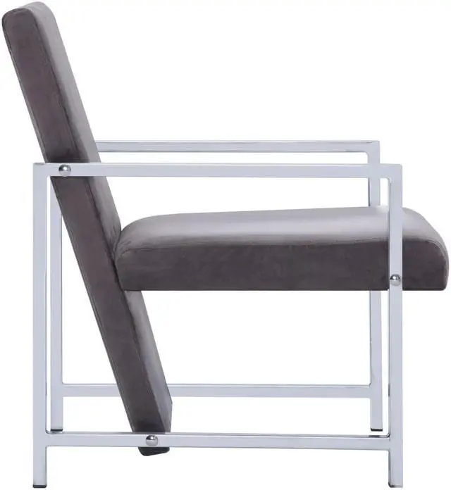 Alt view image 5 of 10 - vidaXL Accent Chair Accent Single Sofa Chair with Chrome Feet Dark Gray Velvet