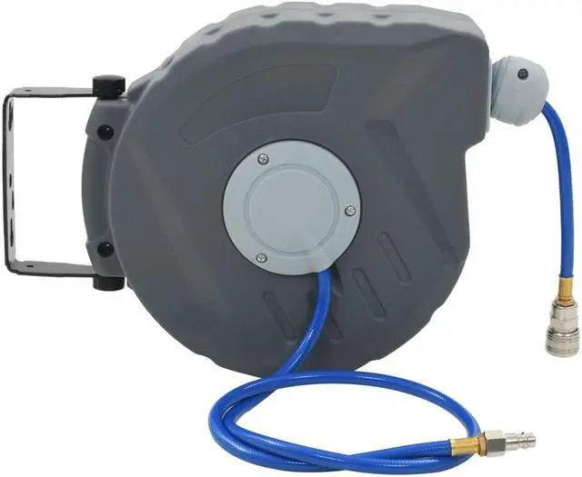 Alt view image 16 of 16 - vidaXL Air Hose Wall Mount Air Compressor Hose Reel 1/4" 39.4' Quick Connect