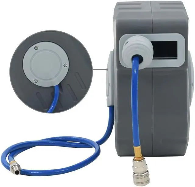 Alt view image 4 of 16 - vidaXL Air Hose Wall Mount Air Compressor Hose Reel 1/4" 39.4' Quick Connect