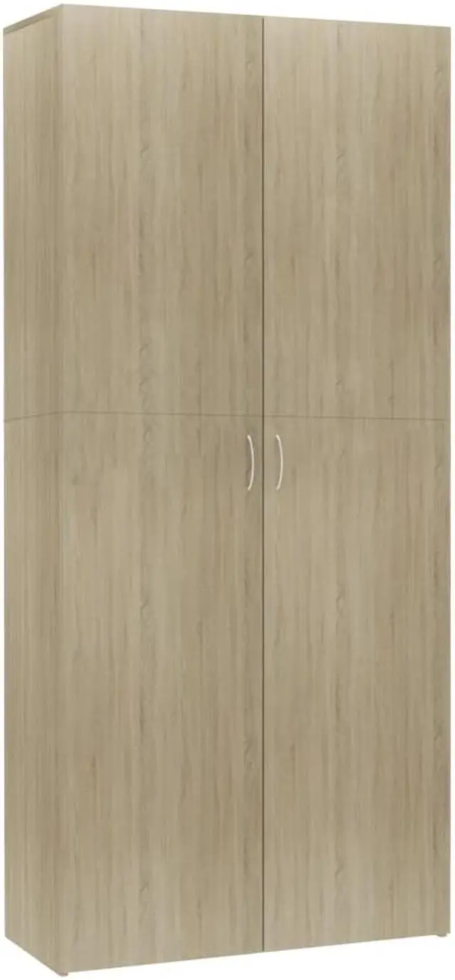 Alt view image 6 of 10 - vidaXL Shoe Cabinet Sonoma Oak 31.5"x14"x70.9" Chipboard