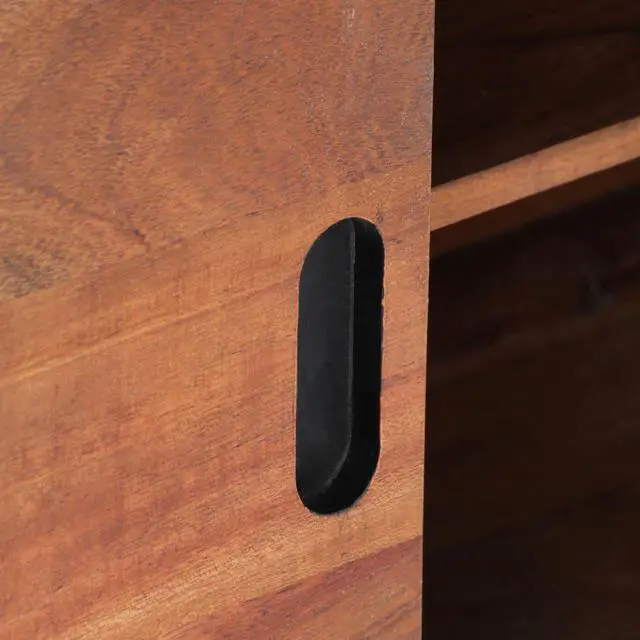 Alt view image 3 of 11 - vidaXL Solid Acacia Wood TV Cabinet Sturdy 47.2" Steel TV Drawer Stand Unit