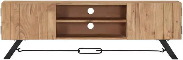 Alt view image 3 of 11 - vidaXL TV Stand TV Unit Sideboard TV Console Media Cabinet Solid Acacia Wood