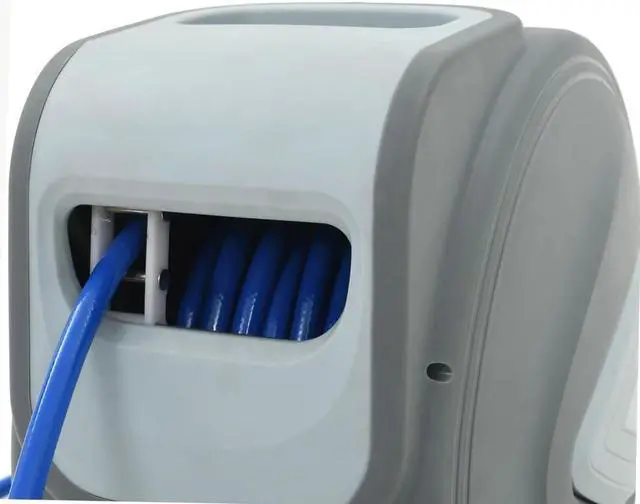 Alt view image 7 of 10 - vidaXL Automatic Air Hose Reel 1/4" 65.6' Pneumatic Hose Heavy Duty Reel