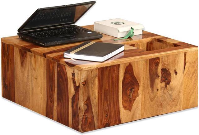 Alt view image 3 of 11 - vidaXL Coffee Table Unique Natural Wood Grains Solid Acacia Wood Small