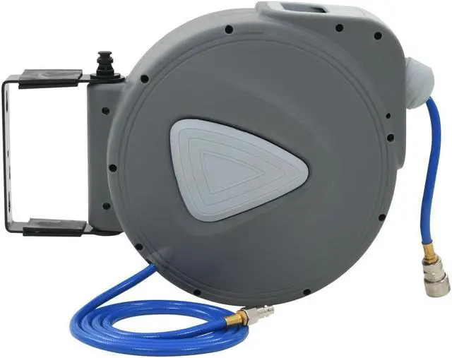 Alt view image 2 of 10 - vidaXL Automatic Air Hose Reel 1/4" 65.6' Pneumatic Hose Heavy Duty Reel