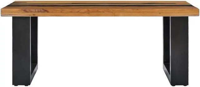 Alt view image 3 of 13 - vidaXL Coffee Table End Table Side Sofa Table Solid Wood Teak and Lava Stone