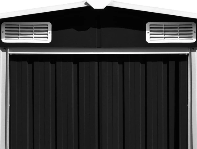 Alt view image 6 of 7 - vidaXL Garden Shed 101.2"x195.7"x70" Metal Anthracite