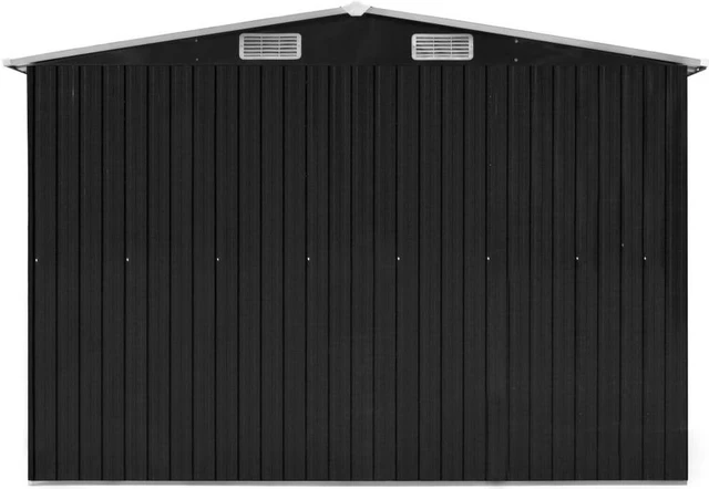 Alt view image 7 of 7 - vidaXL Garden Shed 101.2"x195.7"x70" Metal Anthracite