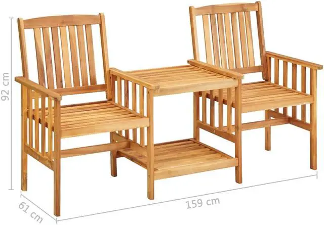 Alt view image 7 of 11 - vidaXL Patio Bistro Set Table and Chairs Conversation Set Solid Acacia Wood