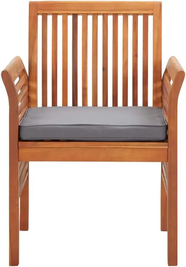 Alt view image 3 of 13 - vidaXL 2x Solid Acacia Wood Garden Dining Chairs with Cushions Slatted Patio