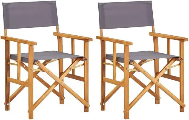 Main image of vidaXL Director's Chair 2 Pcs Camping Chair for Outdoor Garden Solid Wood Acacia