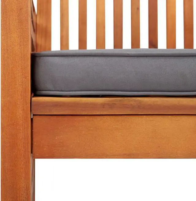 Alt view image 6 of 13 - vidaXL 2x Solid Acacia Wood Garden Dining Chairs with Cushions Slatted Patio