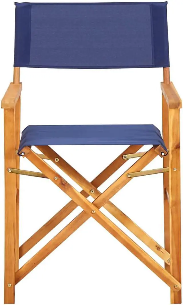 Alt view image 6 of 15 - vidaXL Director's Chair Solid Acacia Wood Blue