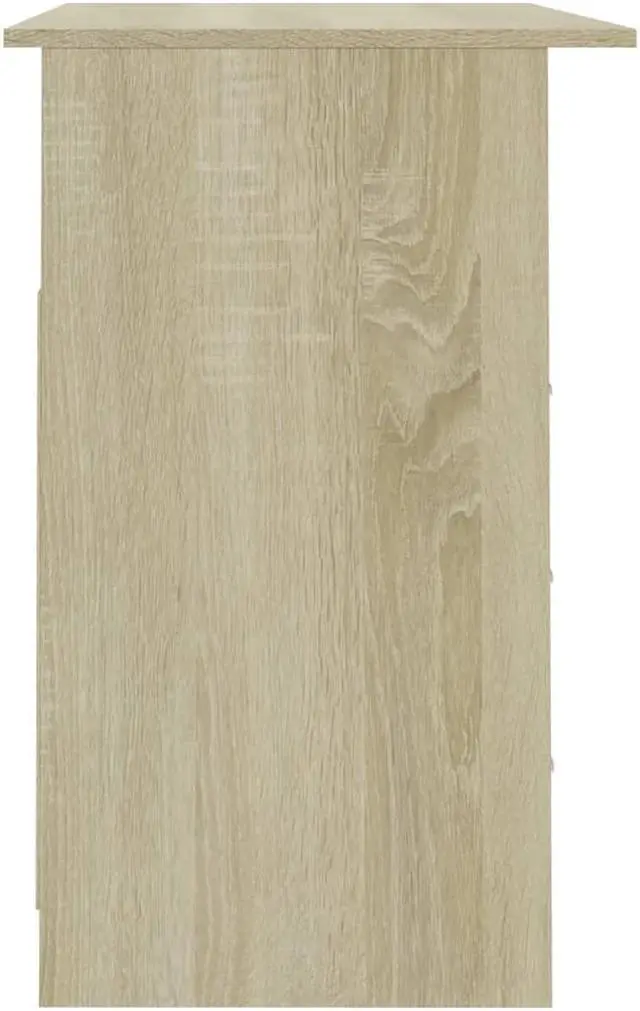 Alt view image 5 of 10 - vidaXL Desk with Drawers Standing Computer Desk Sonoma Oak Engineered Wood