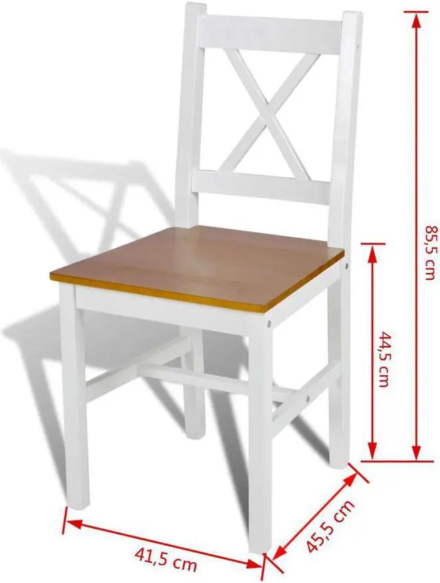 Alt view image 5 of 15 - vidaXL Dining Chairs 2 Pcs Accent Chair with Curved Slat Back White Pinewood
