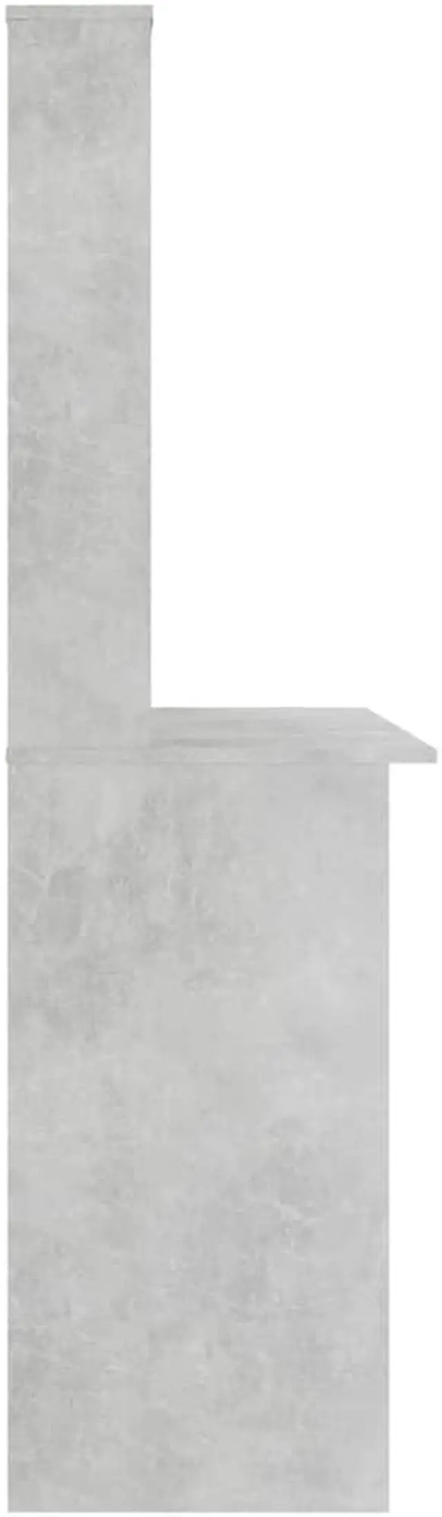 Alt view image 13 of 13 - vidaXL Desk with Shelves Home Office Computer Desk Concrete Gray Engineered Wood