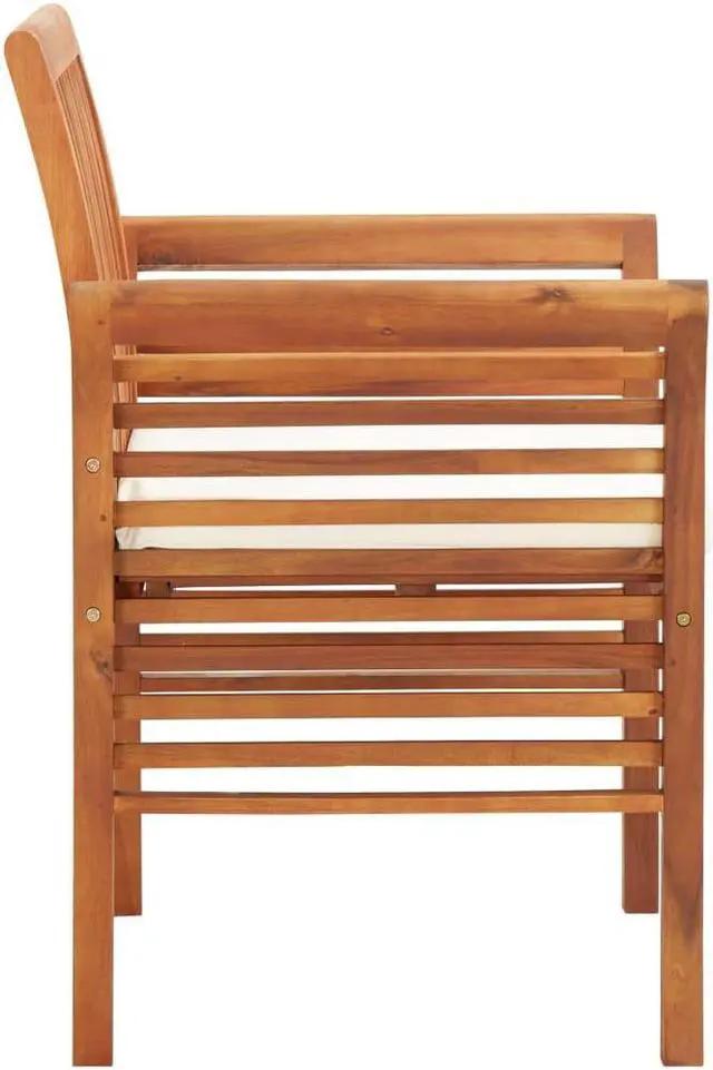 Alt view image 6 of 14 - vidaXL Garden Dining Chairs with Cushions 2 pcs Solid Acacia Wood