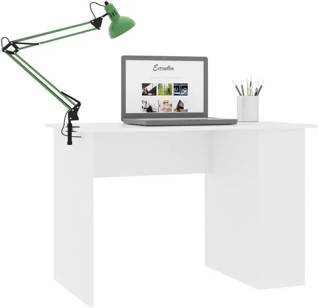 Alt view image 8 of 15 - vidaXL Desk Computer Desk Home Office Desk Workstation White Engineered Wood