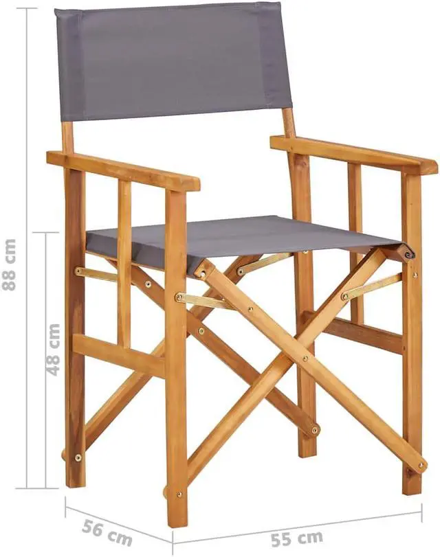 Alt view image 11 of 13 - vidaXL Director's Chairs Solid Acacia Wood