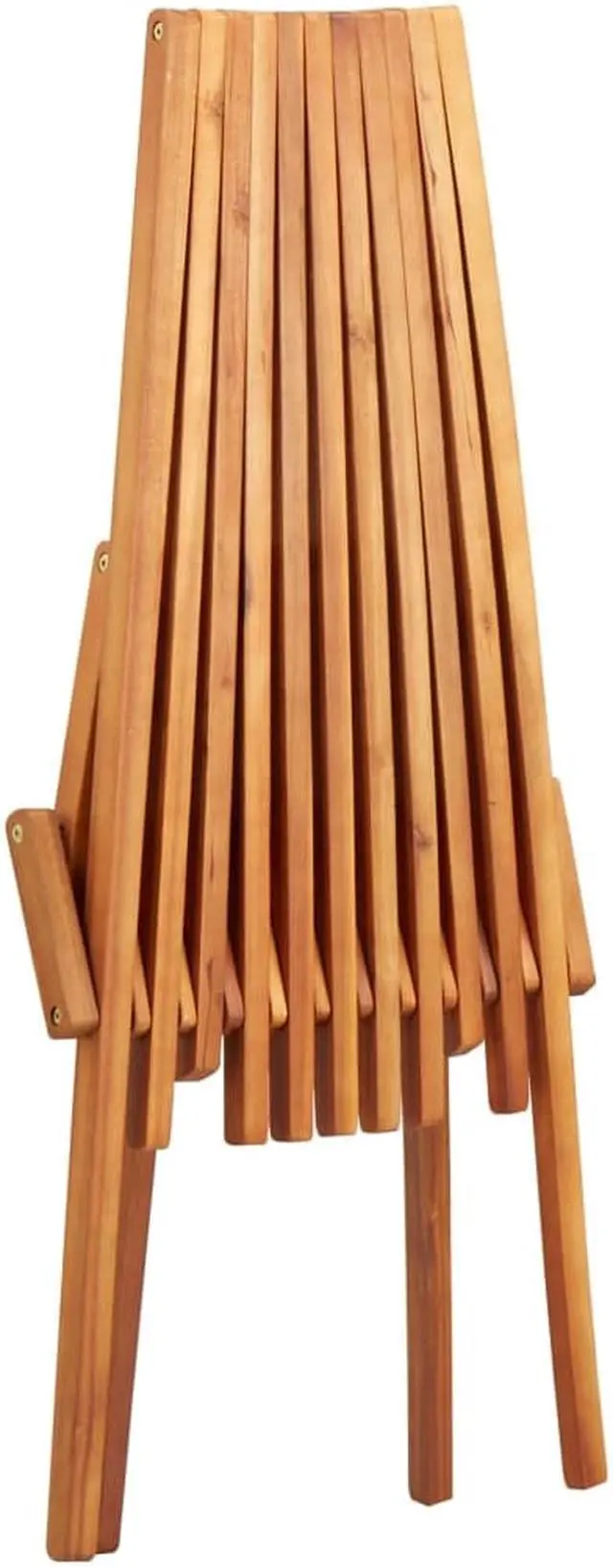 Alt view image 5 of 12 - vidaXL Solid Acacia Wood Folding Patio Lounge Chair Modern Garden Deck Chair