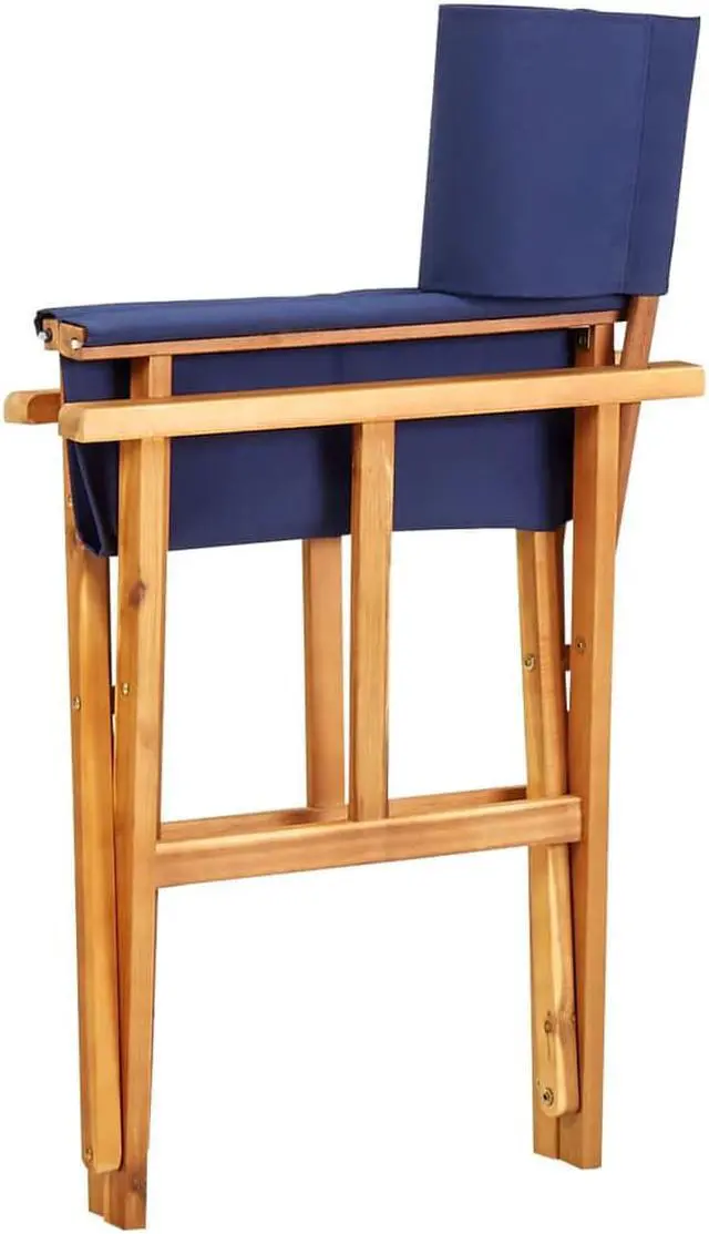 Alt view image 9 of 15 - vidaXL Director's Chair Solid Acacia Wood Blue