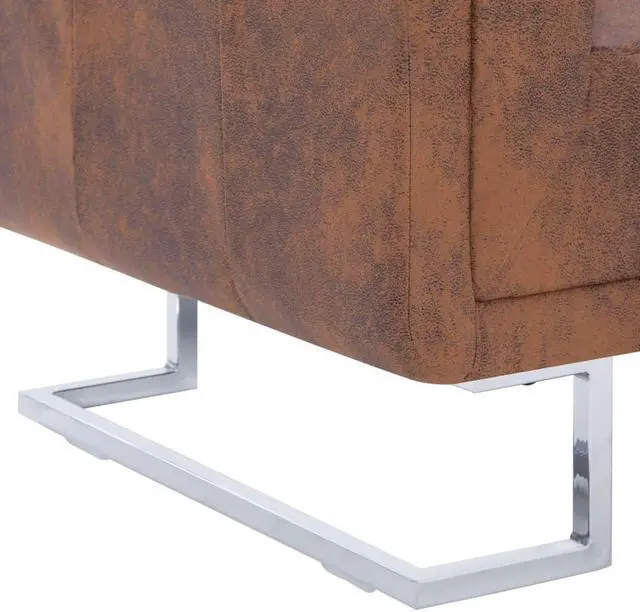 Alt view image 11 of 11 - vidaXL Armchair Upholstered Armchair Single Sofa with Chrome Feet White Leather