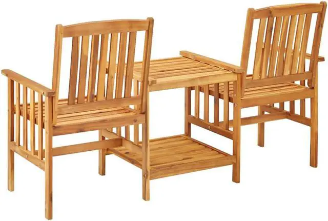 Alt view image 4 of 11 - vidaXL Patio Bistro Set Table and Chairs Conversation Set Solid Acacia Wood
