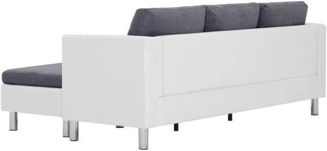 Alt view image 6 of 7 - vidaXL Sofa Upholstered Sectional Sofa Couch with Cushions White Faux Leather