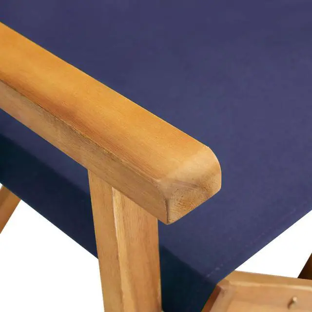 Alt view image 14 of 15 - vidaXL Director's Chair Solid Acacia Wood Blue