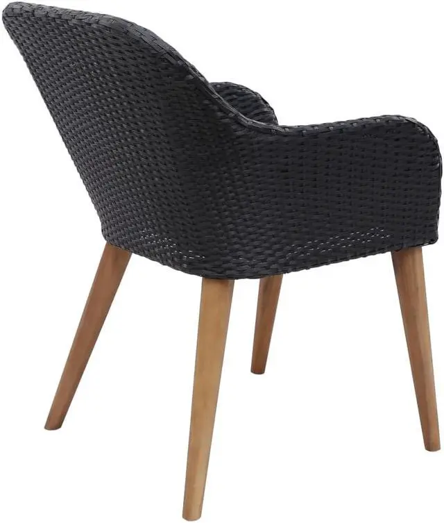 Alt view image 5 of 14 - vidaXL Patio Chairs 2 Pcs Patio Dining Chair with Cushions Poly Rattan Black