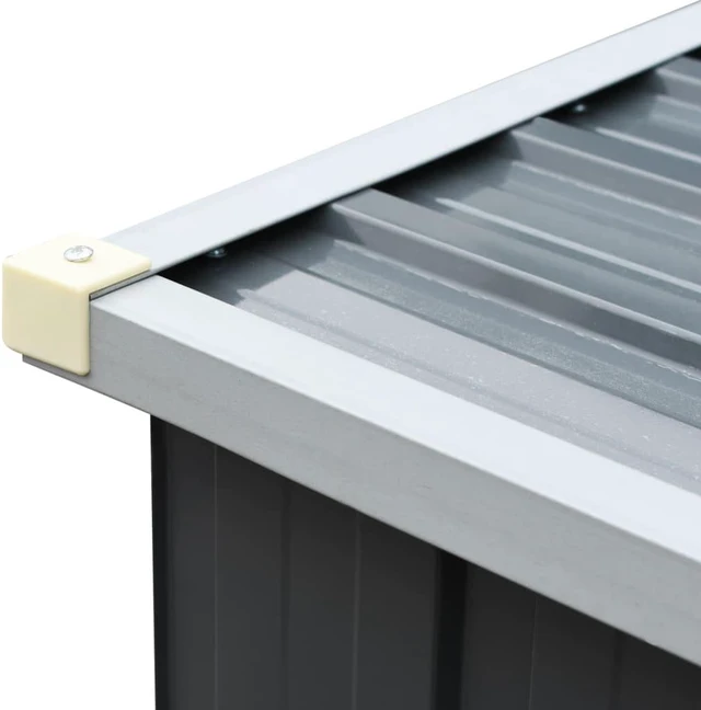 Alt view image 5 of 11 - vidaXL Firewood Rack Log Storage Holder Stand with Roof Galvanized Steel 129.9"