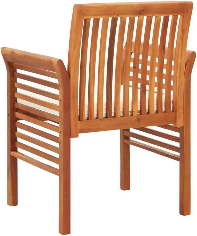 Alt view image 7 of 14 - vidaXL Garden Dining Chairs with Cushions 2 pcs Solid Acacia Wood