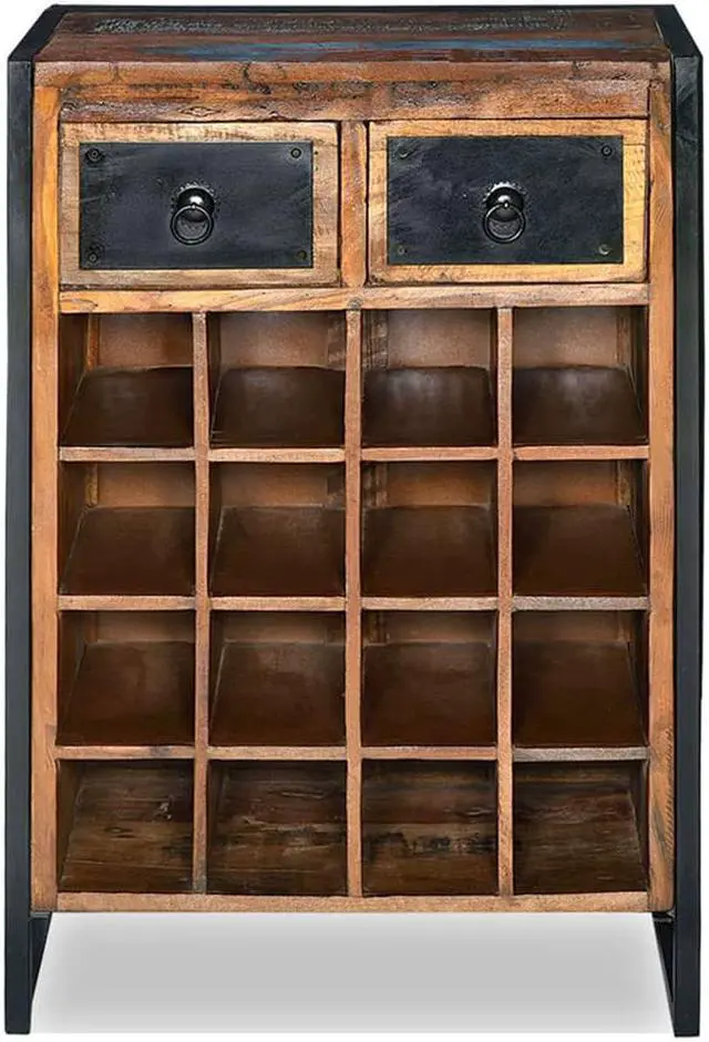 Alt view image 13 of 17 - vidaXL Wine Cabinet Bottle Holder Floor Wine Cabinet Solid Reclaimed Wood