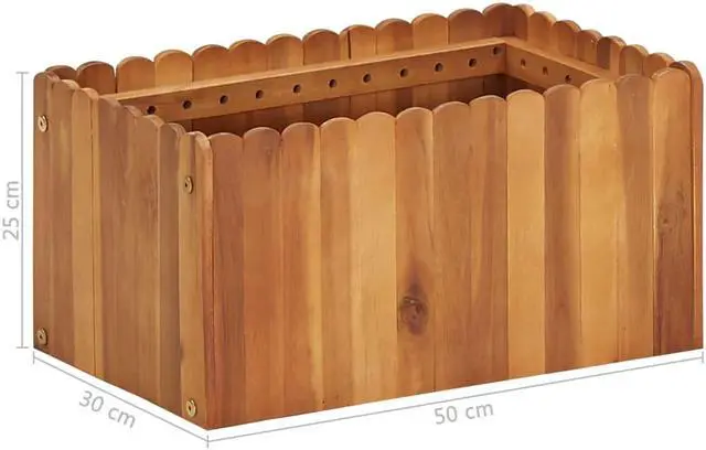 Alt view image 6 of 14 - vidaXL Raised Garden Bed Raised Flower Bed Raised Garden Box Solid Acacia Wood
