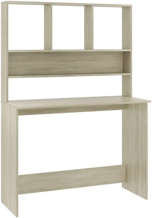 Alt view image 7 of 11 - vidaXL Desk with Shelves Home Office Computer Desk Sonoma Oak Engineered Wood