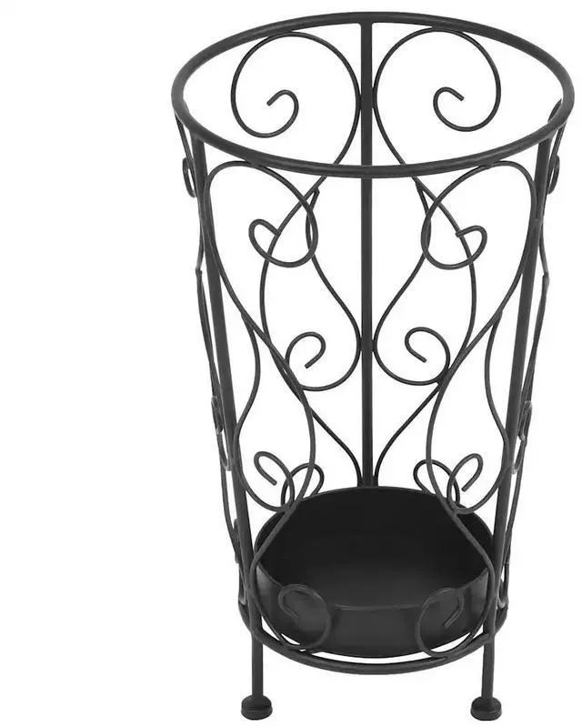 Alt view image 6 of 10 - vidaXL Umbrella Stand Vintage Style Metal 10.2"x18.1" Black