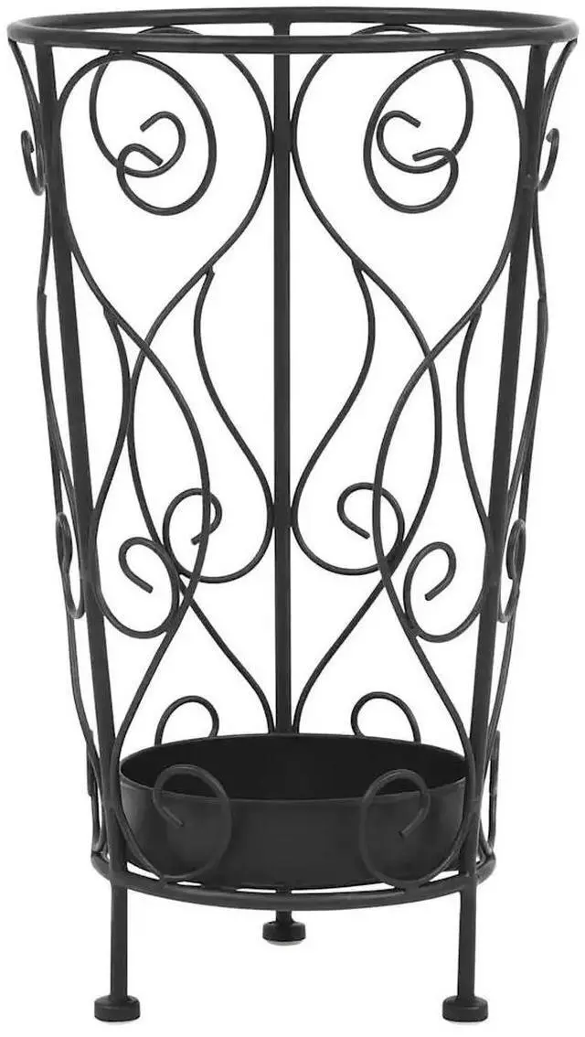 Alt view image 5 of 10 - vidaXL Umbrella Stand Vintage Style Metal 10.2"x18.1" Black