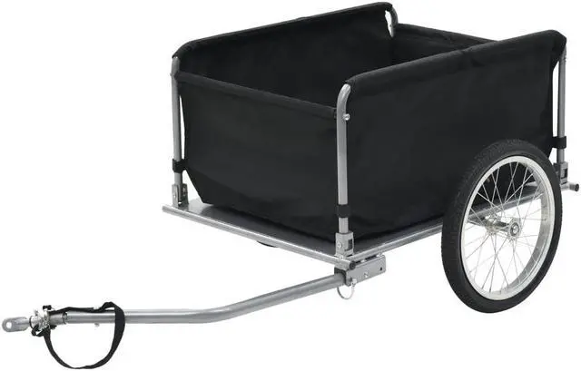 Alt view image 3 of 12 - vidaXL Bike Cargo Trailer Black and Yellow 143.3 Pound Cart Wheel Carrier