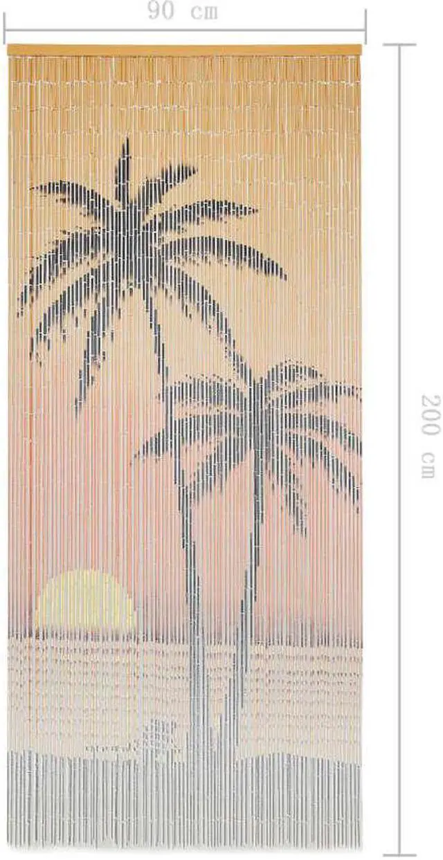 Alt view image 5 of 9 - vidaXL Insect Door Curtain Bamboo Palm Tree Anti Mosquito Bug Fly Screen Net