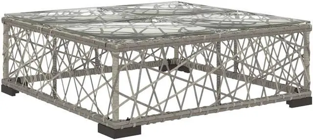 Alt view image 6 of 7 - vidaXL Patio Lounge Set Outdoor Sectional Sofa Set 6 Piece Poly Rattan Gray